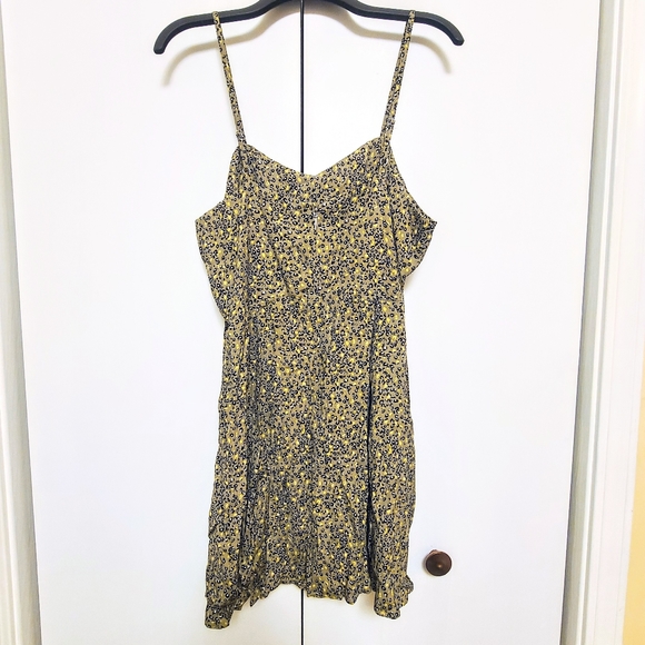 Calvin Klein Green Leopard Print Adjustable Spaghetti Strap A-line Mini Dress - Picture 4 of 9